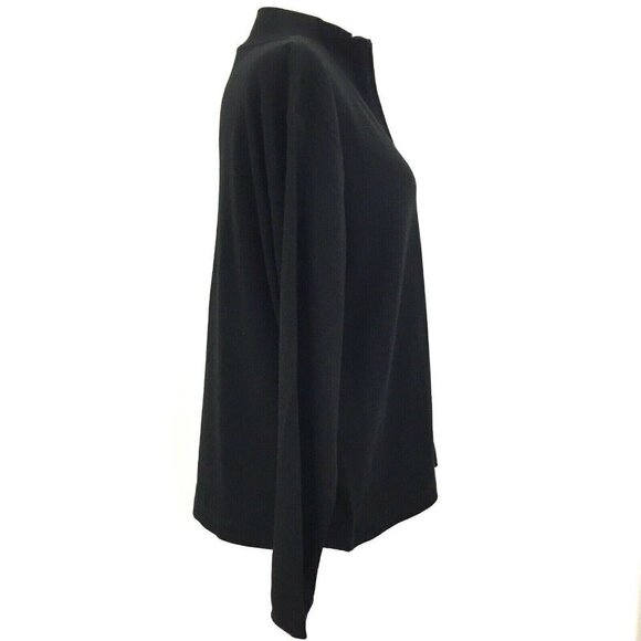 Liz Claiborne Women's Medium Long Sleeve 1/4 Zip Mock Neck Knit Top Black NEW - Picture 6 of 8